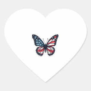 Amerikaanse Vlag Dragonfly Patriottische 4th of Ju Hart Sticker