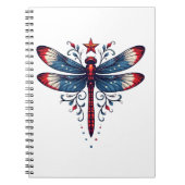 Amerikaanse Vlag Dragonfly Patriottische 4th of Ju Notitieboek (Voorkant)
