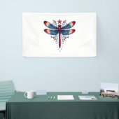Amerikaanse Vlag Dragonfly Patriottische 4th of Ju Spandoek (Beurs)