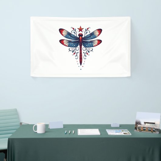 Amerikaanse Vlag Dragonfly Patriottische 4th of Ju Spandoek (Beurs)