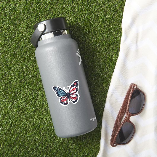 Amerikaanse Vlag Dragonfly Patriottische 4th of Ju Sticker (HydroFlask Insitu)