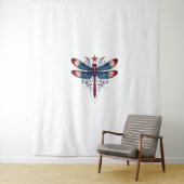 Amerikaanse Vlag Dragonfly Patriottische 4th of Ju Wandkleed (In situ)