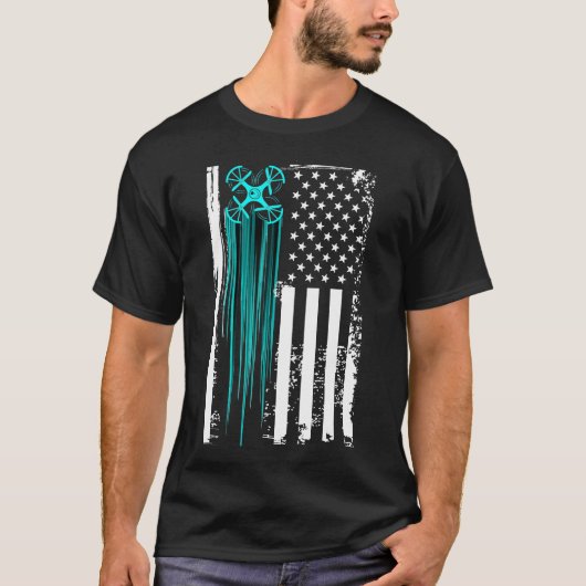 Amerikaanse vlag Drone T-shirt (Voorkant)