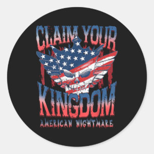 Amerikaanse Vlag Droom Claim Your Kingdoms S Ronde Sticker