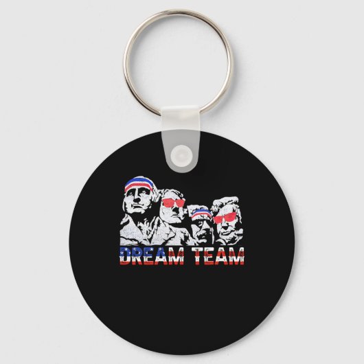 Amerikaanse Vlag Droom Team Funny Patriottisch Ret Sleutelhanger (Voorkant)