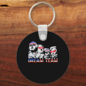 Amerikaanse Vlag Droom Team Funny Patriottisch Ret Sleutelhanger (Voorkant)