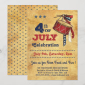 Amerikaanse vlag  drum 4th of JULY Celebration Kaart (Voorkant / Achterkant)