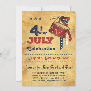 Amerikaanse vlag  drum 4th of JULY Celebration Kaart