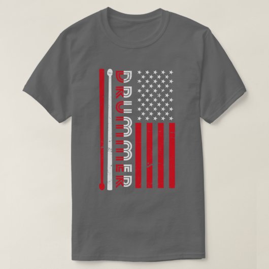 Amerikaanse vlag Drummer T-shirt (Design voorkant)