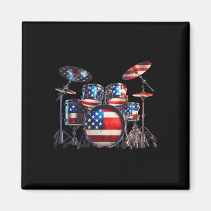 Amerikaanse vlag drumstel 4 juli USA Patriot Magneet