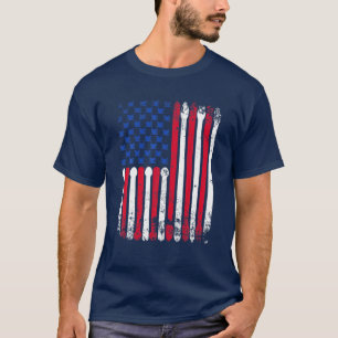 Amerikaanse vlag Drumsticks Drummer T-shirt