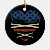 Amerikaanse vlag Drumsticks USA Drummers  Keramisch Ornament (Voorkant)