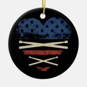 Amerikaanse vlag Drumsticks USA Drummers  Keramisch Ornament