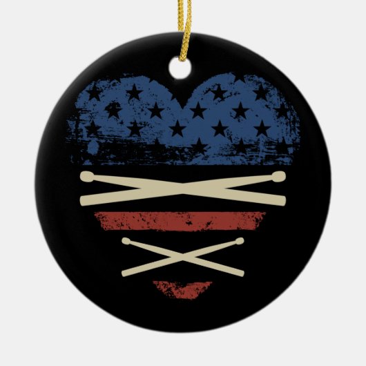 Amerikaanse vlag Drumsticks USA Drummers  Keramisch Ornament (Voorkant)