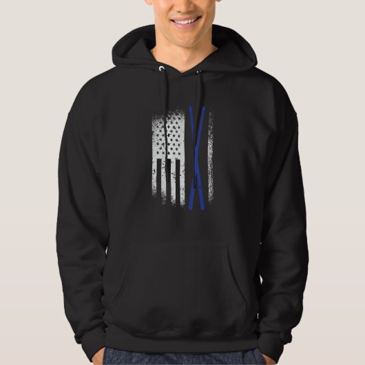 Amerikaanse Vlag Drumstokken Hoodie (Voorkant)