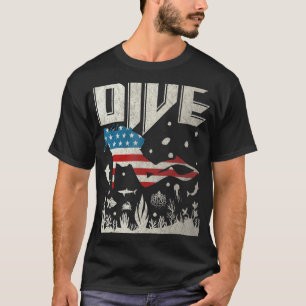 Amerikaanse vlag duik duik duik duiker Amerikaanse T-shirt