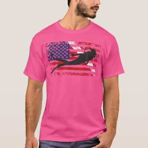 Amerikaanse Vlag Duikers Scuba Duiken T-shirt