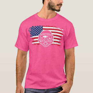 Amerikaanse vlag duikerspalk duiken t-shirt
