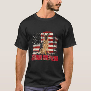 Amerikaanse vlag Duitse herder Hondenliefhebber T-shirt