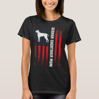 Amerikaanse Vlag Duitse Korthaar Pointer Mom Gift  T-shirt