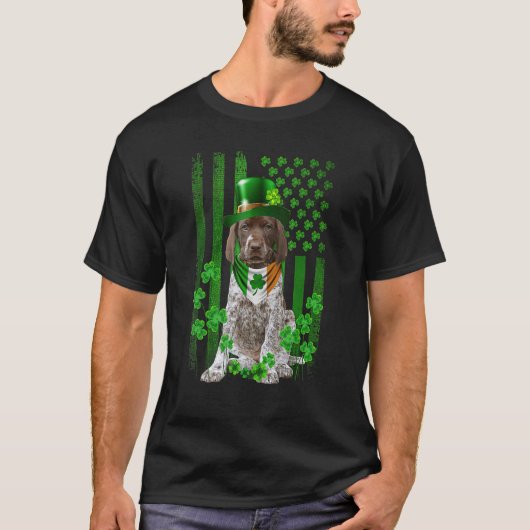 Amerikaanse vlag Duitse Shorthaired Pointer Dog Pe T-shirt (Voorkant)