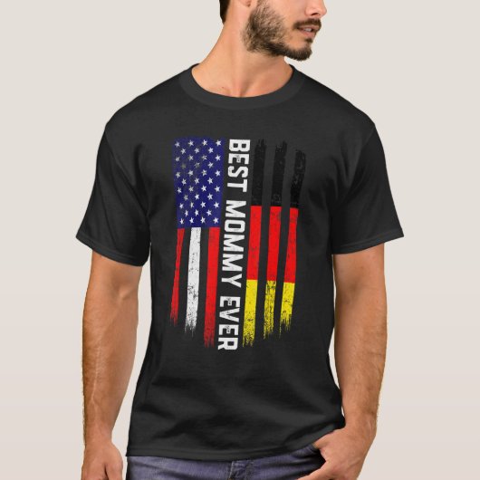 Amerikaanse vlag & Duitsland vlaggen beste mammie  T-shirt (Voorkant)