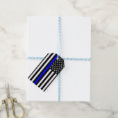Amerikaanse vlag Dunne Blauwe Lijn Herinnering op  Cadeaulabel (Met Touw)