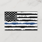 AMERIKAANSE VLAG | Dunne blauwe lijn politie Visitekaartje (Achterkant)