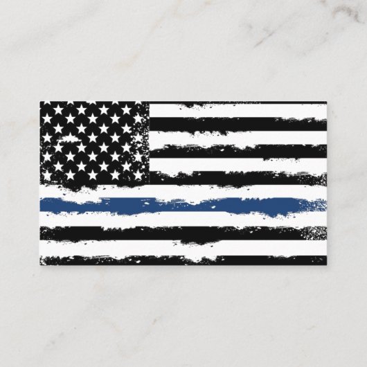 AMERIKAANSE VLAG | Dunne blauwe lijn politie Visitekaartje (Achterkant)