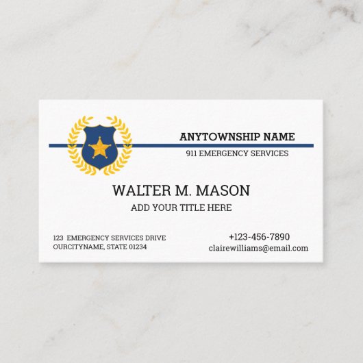 AMERIKAANSE VLAG | Dunne blauwe lijn politie Visitekaartje (Voorkant)