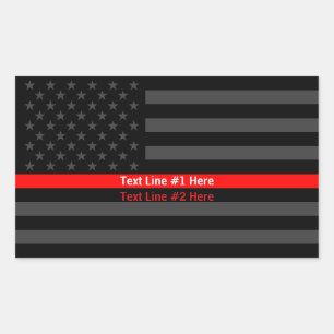 Amerikaanse vlag dunne rode lijn symbolische Jouw Rechthoekige Sticker