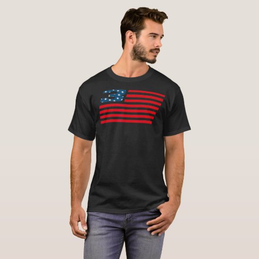 Amerikaanse vlag E3 Motocross Supercross T-shirt (Voorkant volledig)