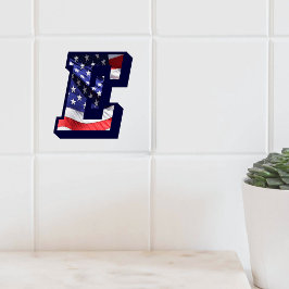 Amerikaanse vlag "E"-Tegel voor grote fotokeramisc Tegeltje