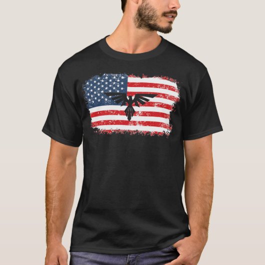 Amerikaanse vlag Eagle 4 juli Patriottische Mannen T-shirt (Voorkant)