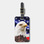 Amerikaanse vlag Eagle Bagagelabel (Voorkant verticaal)