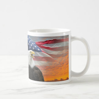Amerikaanse vlag Eagle Fiery Sunrise Koffiemok