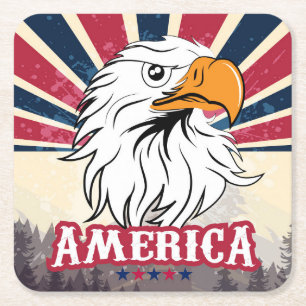 Amerikaanse vlag / Eagle Onderzetter Set