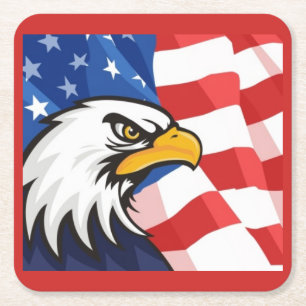 Amerikaanse vlag/Eagle Onderzetter set