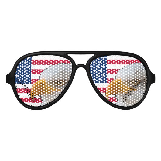 Amerikaanse vlag & Eagle Party Shades Zonnebril (Voorkant)