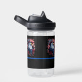 Amerikaanse Vlag Eagle Rozen Rood Wit Blauw Waterfles (Rechts)