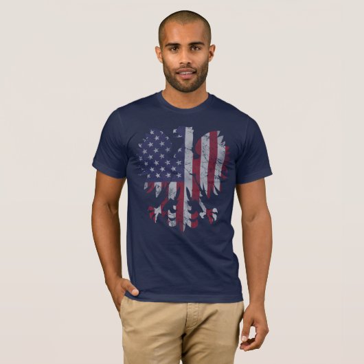 -Amerikaanse vlag Eagle T-shirt (Voorkant volledig)