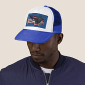 Amerikaanse vlag & Eagle Trucker Pet (In situ)