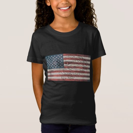 Amerikaanse vlag Eagle USA T-shirt (Voorkant)