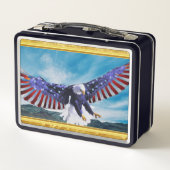 Amerikaanse vlag Eagle vliegt in de folie van het (Achterkant)