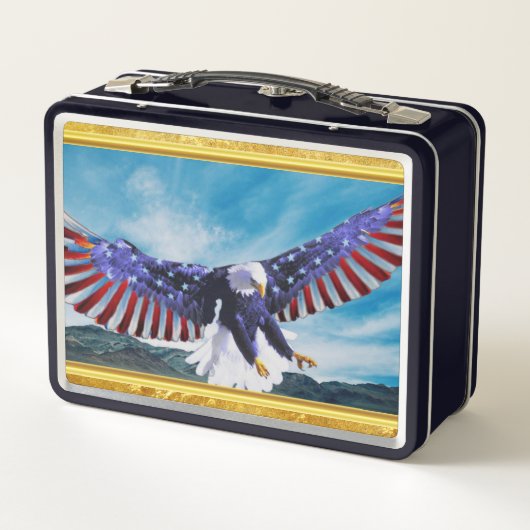 Amerikaanse vlag Eagle vliegt in de folie van het  (Achterkant)