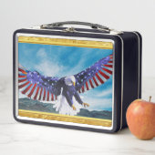 Amerikaanse vlag Eagle vliegt in de folie van het (In situ)