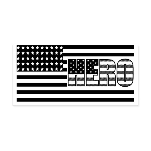 Amerikaanse vlag - Een held Rubberstempel (Afrduk)