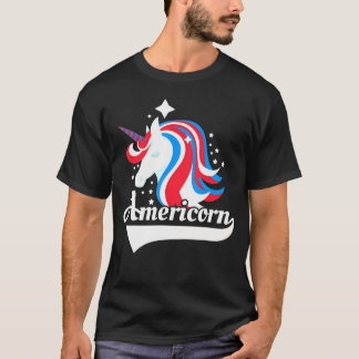 Amerikaanse vlag Eenhoorn Patriottisch Amerika T-shirt