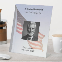 Amerikaanse vlag Elegant begrafenismonument Reclamebord Met Voetstuk