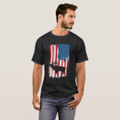 Amerikaanse vlag Elk Hunter Hunter Hunter T-shirt (Voorkant volledig)